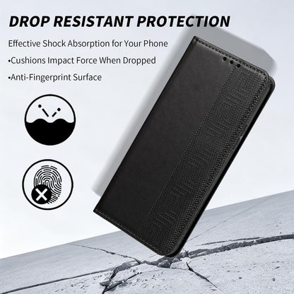 For Redmi K90 Pro Max/Poco F8 Ultra Embossed Meander Pattern RFID Vegan Leather Phone Case(Black)