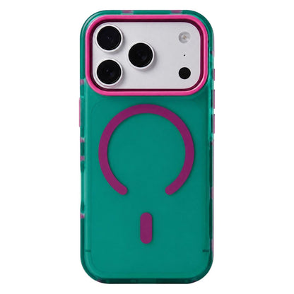 For iPhone 17 Pro Max Metal Frame Anti-Slip Edge Strips Design Magnetic TPU Phone Case - Green - EDA009967101E