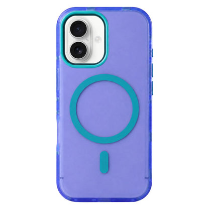For iPhone 17 Metal Frame Anti-Slip Edge Strips Design Magnetic TPU Phone Case - Blue - EDA009967103A
