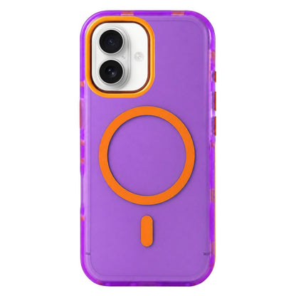 For iPhone 17 Metal Frame Anti-Slip Edge Strips Design Magnetic TPU Phone Case - Purple - EDA009967103B