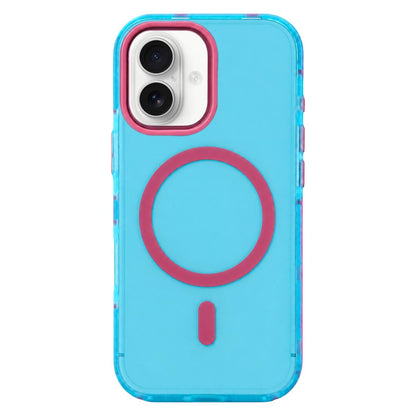 For iPhone 17 Metal Frame Anti-Slip Edge Strips Design Magnetic TPU Phone Case - Sky Blue - EDA009967103D