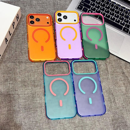 For iPhone 17 Pro Max Metal Frame Anti-Slip Edge Strips Design Magnetic TPU Phone Case - Blue - EDA009967101A