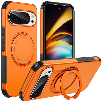 For Google Pixel 11 Pro / 11 / 10 Pro Magnetic 360 Rotating Holder Phone Case - Orange - EDA009967301A