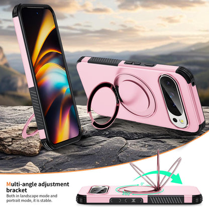For Google Pixel 11 Pro / 11 / 10 Pro Magnetic 360 Rotating Holder Phone Case - Pink - EDA009967301B
