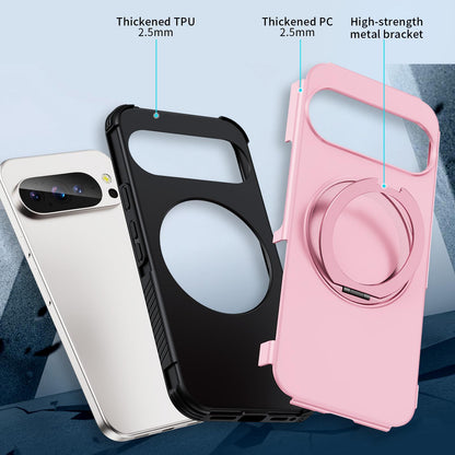 For Google Pixel 11 Pro / 11 / 10 Pro Magnetic 360 Rotating Holder Phone Case - Pink - EDA009967301B