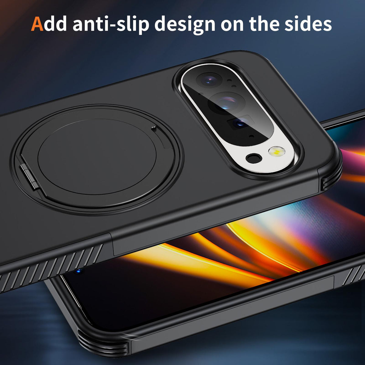 For Google Pixel 11 Pro / 11 / 10 Pro Magnetic 360 Rotating Holder Phone Case - Black - EDA009967301C