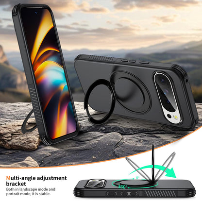 For Google Pixel 11 Pro / 11 / 10 Pro Magnetic 360 Rotating Holder Phone Case - Black - EDA009967301C