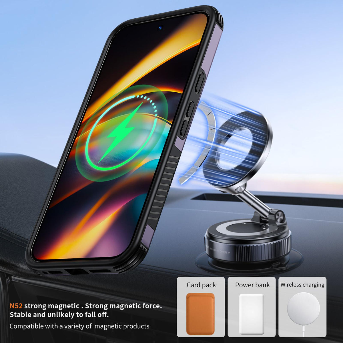 For Google Pixel 11 Pro / 11 / 10 Pro Magnetic 360 Rotating Holder Phone Case - Light Purple - EDA009967301F