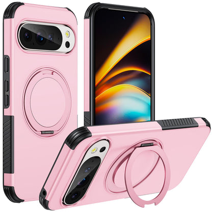 For Google Pixel 11 Pro XL / 10 Pro XL Magnetic 360 Rotating Holder Phone Case - Pink - EDA009967302B