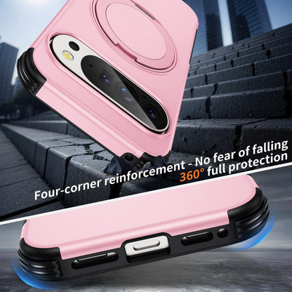 For Google Pixel 11 Pro XL / 10 Pro XL Magnetic 360 Rotating Holder Phone Case - Pink - EDA009967302B