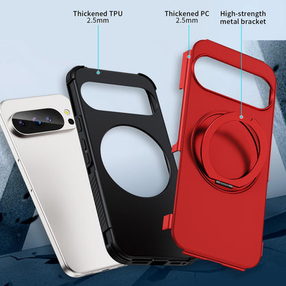 For Google Pixel 11 Pro XL / 10 Pro XL Magnetic 360 Rotating Holder Phone Case - Red - EDA009967302D