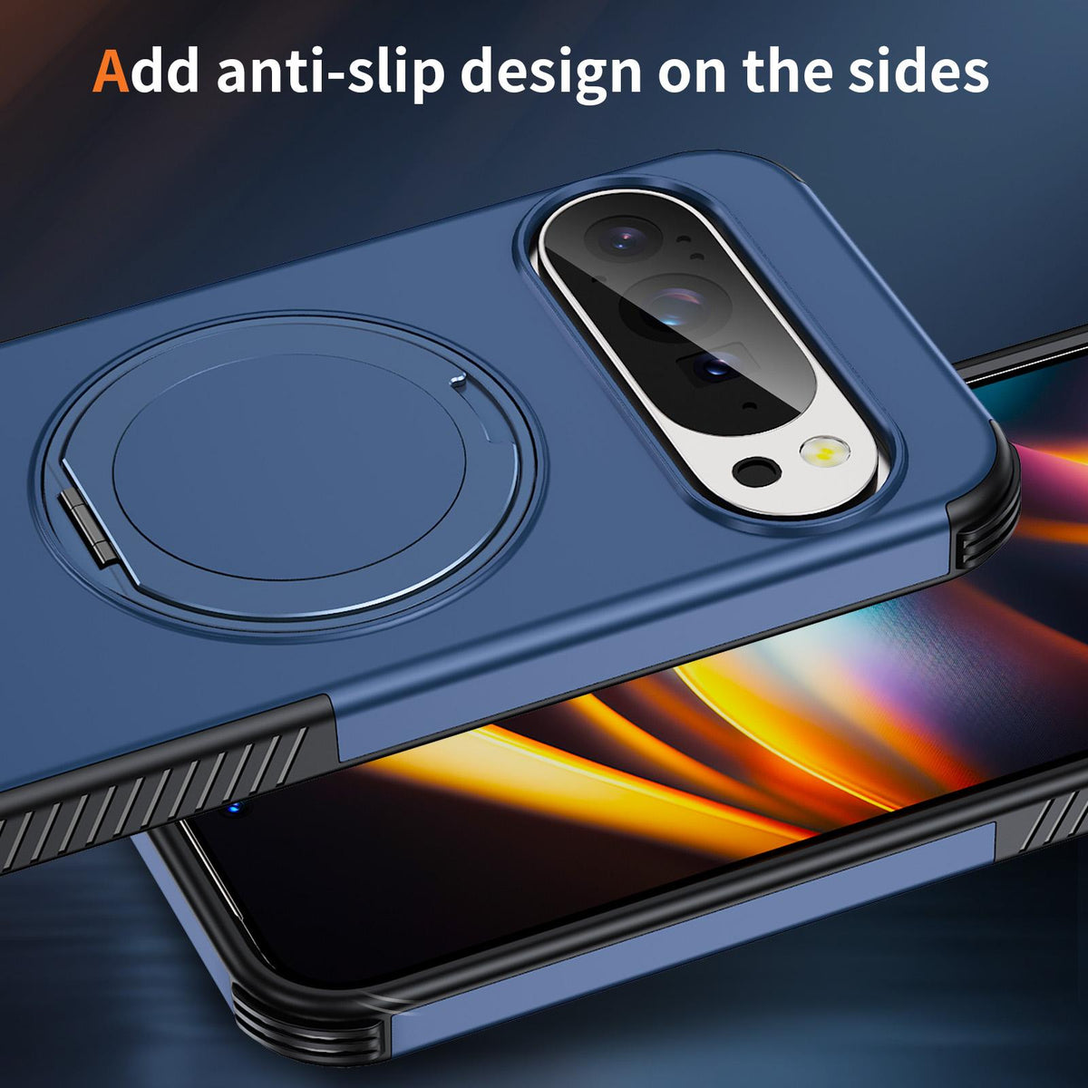 For Google Pixel 11 Pro XL / 10 Pro XL Magnetic 360 Rotating Holder Phone Case - Blue - EDA009967302E