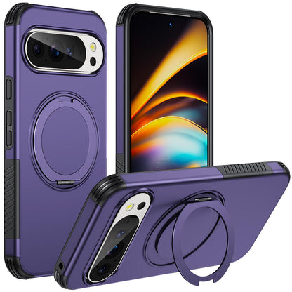 For Google Pixel 11 Pro XL / 10 Pro XL Magnetic 360 Rotating Holder Phone Case - Dark Purple - EDA009967302G