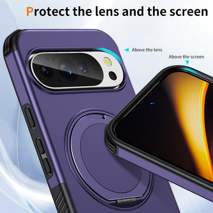 For Google Pixel 11 Pro XL / 10 Pro XL Magnetic 360 Rotating Holder Phone Case - Dark Purple - EDA009967302G