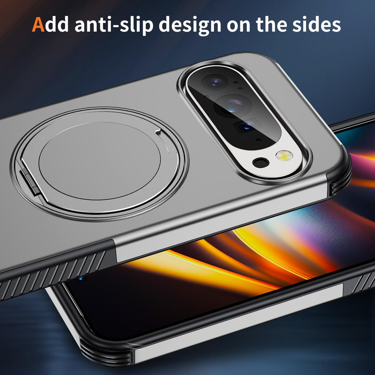For Google Pixel 11 Pro XL / 10 Pro XL Magnetic 360 Rotating Holder Phone Case - Silver - EDA009967302H