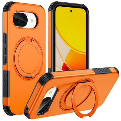 For Google Pixel 10a Magnetic 360 Rotating Holder Phone Case - Orange - EDA009967303A
