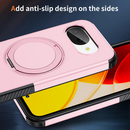 For Google Pixel 10a Magnetic 360 Rotating Holder Phone Case - Pink - EDA009967303B