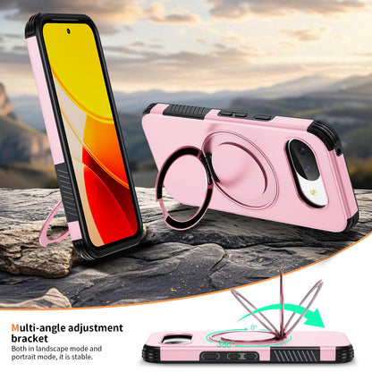 For Google Pixel 10a Magnetic 360 Rotating Holder Phone Case - Pink - EDA009967303B