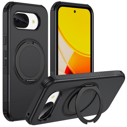 For Google Pixel 10a Magnetic 360 Rotating Holder Phone Case - Black - EDA009967303C