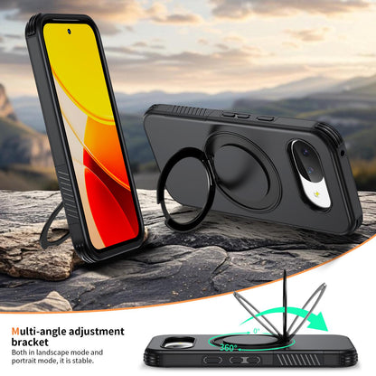 For Google Pixel 10a Magnetic 360 Rotating Holder Phone Case - Black - EDA009967303C