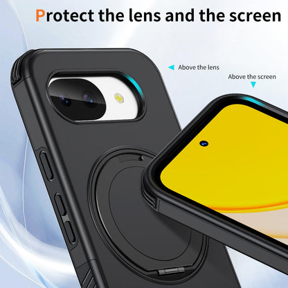 For Google Pixel 10a Magnetic 360 Rotating Holder Phone Case - Black - EDA009967303C