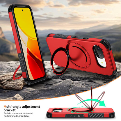 For Google Pixel 10a Magnetic 360 Rotating Holder Phone Case - Red - EDA009967303D