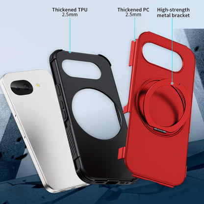 For Google Pixel 10a Magnetic 360 Rotating Holder Phone Case - Red - EDA009967303D