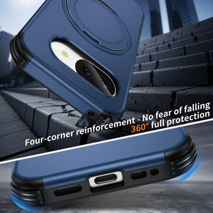 For Google Pixel 10a Magnetic 360 Rotating Holder Phone Case - Blue - EDA009967303E