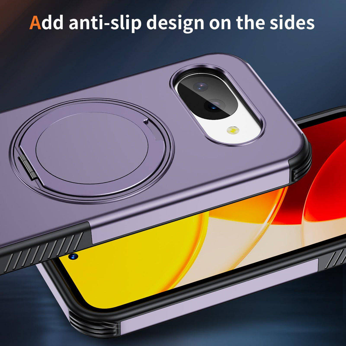 For Google Pixel 10a Magnetic 360 Rotating Holder Phone Case - Light Purple - EDA009967303F