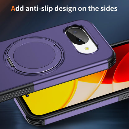 For Google Pixel 10a Magnetic 360 Rotating Holder Phone Case - Dark Purple - EDA009967303G