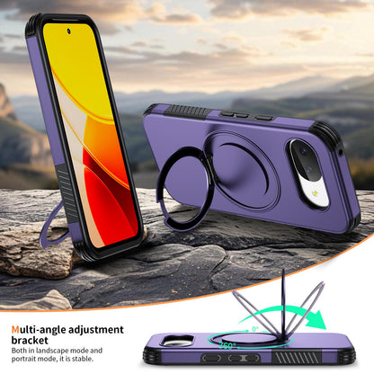 For Google Pixel 10a Magnetic 360 Rotating Holder Phone Case - Dark Purple - EDA009967303G