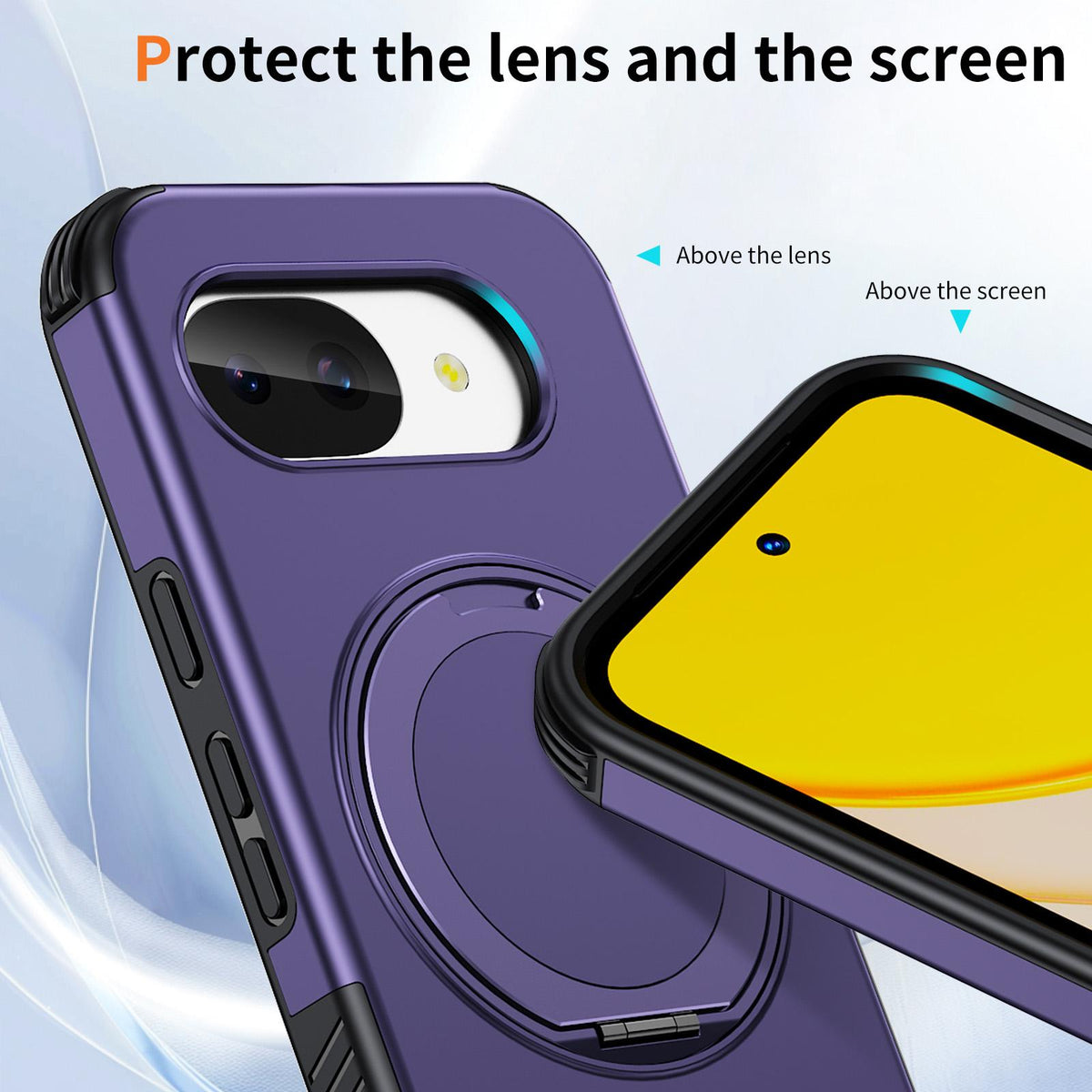 For Google Pixel 10a Magnetic 360 Rotating Holder Phone Case - Dark Purple - EDA009967303G