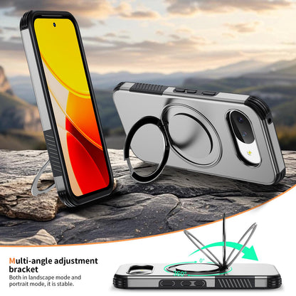 For Google Pixel 10a Magnetic 360 Rotating Holder Phone Case - Silver - EDA009967303H