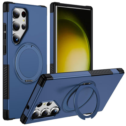 For Galaxy S23 Ultra 5G Magnetic 360 Rotating Holder Phone Case - Blue - EDA009967401E