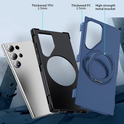 For Galaxy S23 Ultra 5G Magnetic 360 Rotating Holder Phone Case - Blue - EDA009967401E