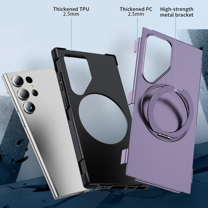 For Galaxy S23 Ultra 5G Magnetic 360 Rotating Holder Phone Case - Light Purple - EDA009967401F