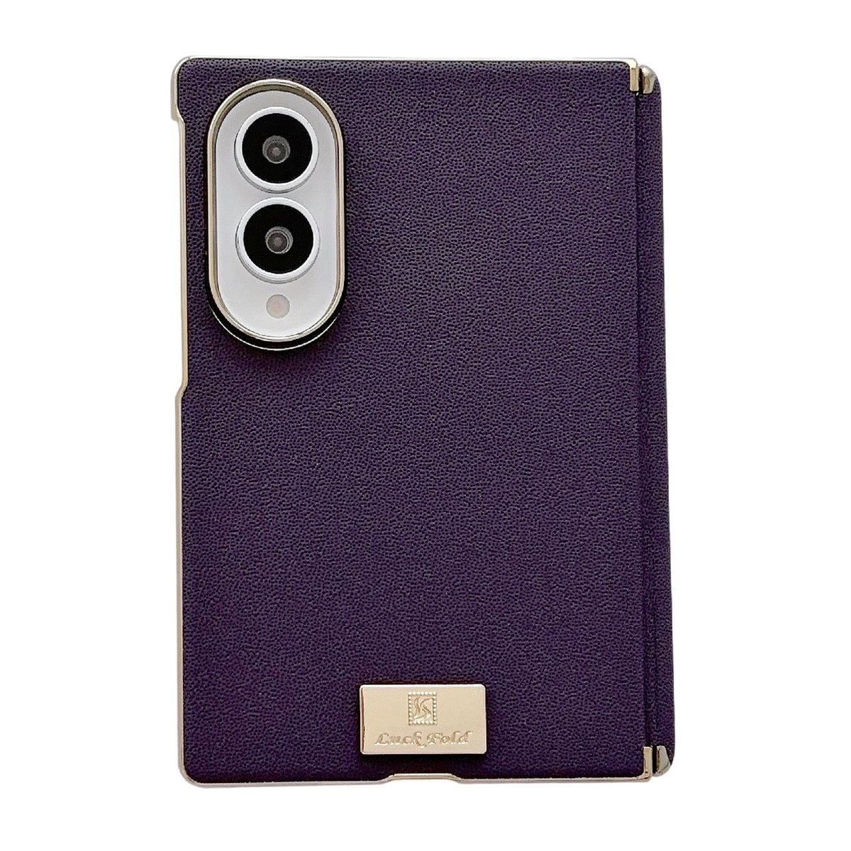 For Galaxy Z Fold8 5G Electroplated Central Axis Magnetic Supercar Textured Nameplate Phone Case - Purple - EDA009970101A