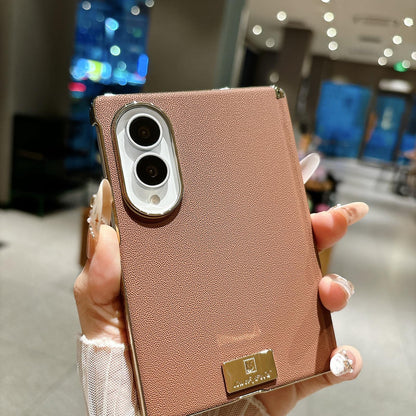 For Galaxy Z Fold8 5G Electroplated Central Axis Magnetic Supercar Textured Nameplate Phone Case - Purple - EDA009970101A