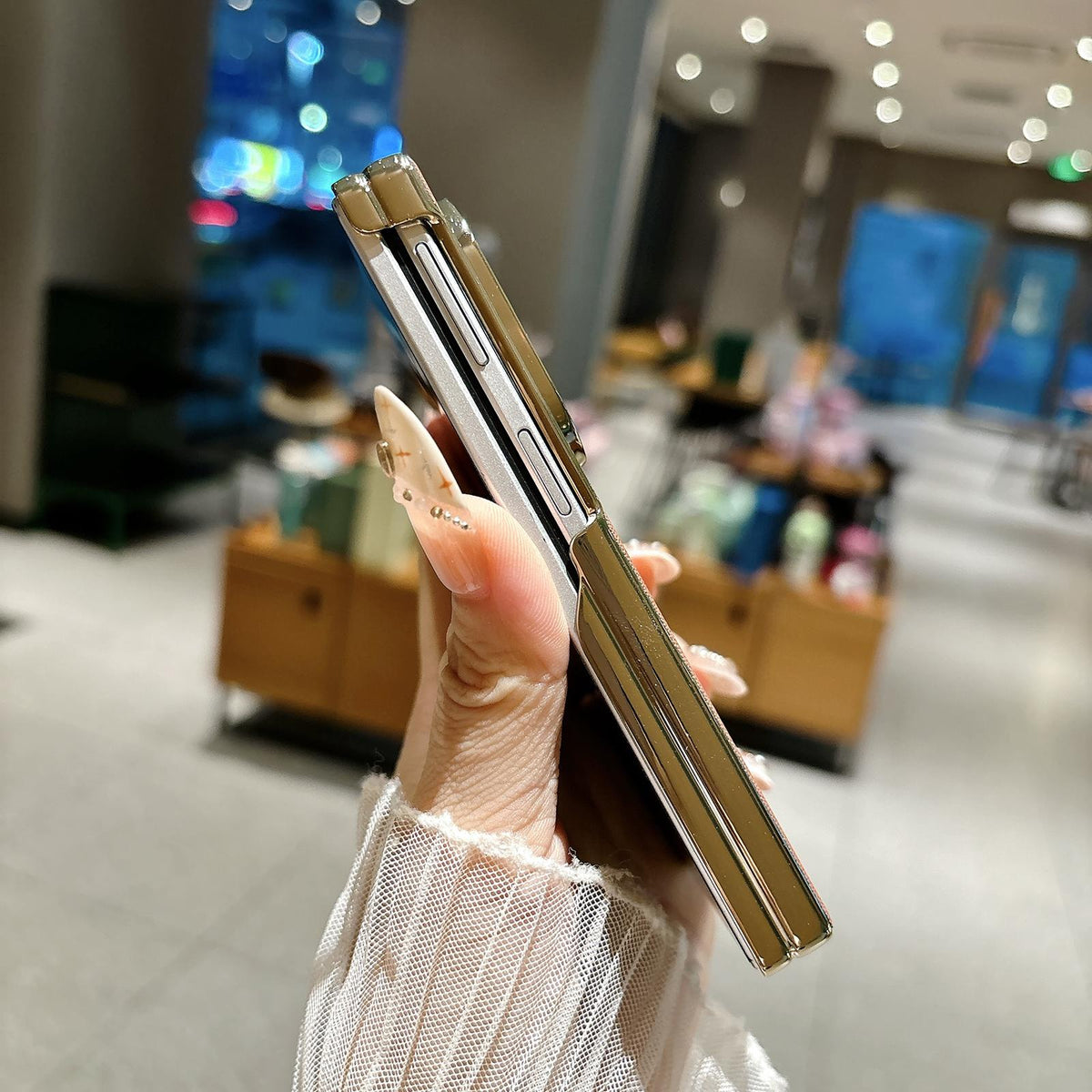 For Galaxy Z Fold8 5G Electroplated Central Axis Magnetic Supercar Textured Nameplate Phone Case - Purple - EDA009970101A
