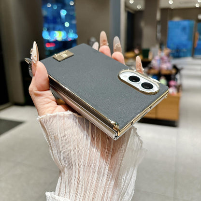 For Galaxy Z Fold8 5G Electroplated Central Axis Magnetic Supercar Textured Nameplate Phone Case - Purple - EDA009970101A