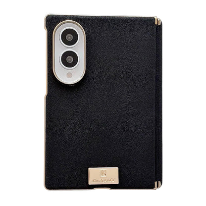 For Galaxy Z Fold8 5G Electroplated Central Axis Magnetic Supercar Textured Nameplate Phone Case - Black - EDA009970101B