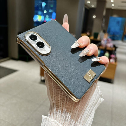 For Galaxy Z Fold8 5G Electroplated Central Axis Magnetic Supercar Textured Nameplate Phone Case - Blue - EDA009970101D