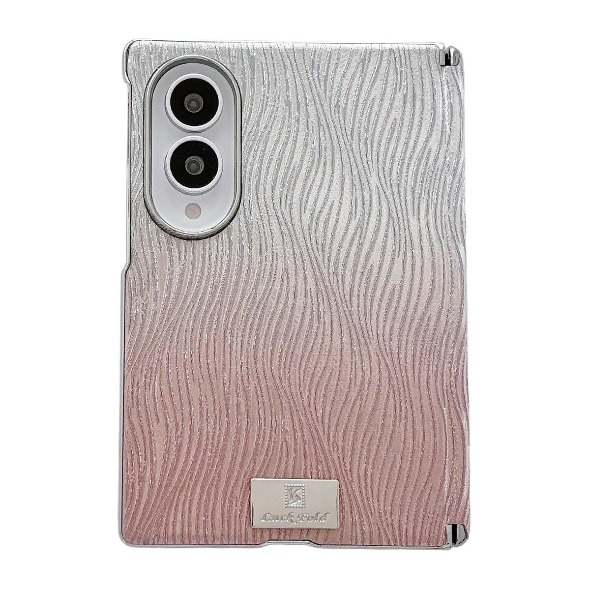 For Galaxy Z Fold8 5G Electroplated Central Axis Magnetic Gradient Water Ripple Nameplate Phone Case - Gradient Powder - EDA009970301C
