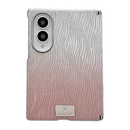 For Galaxy Z Fold8 5G Electroplated Central Axis Magnetic Gradient Water Ripple Nameplate Phone Case - Gradient Powder - EDA009970301C