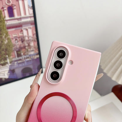 For Galaxy Z Fold5 5G Skin Feel Gradient Rose Pink Magnetic Phone Case - Default - EDA009971307
