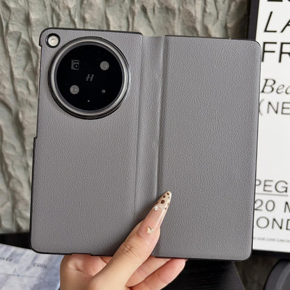 For OPPO Find N6 Minimalist Foldable Full Coverage Flip Leather Phone Case - Grey - EDA009973901B