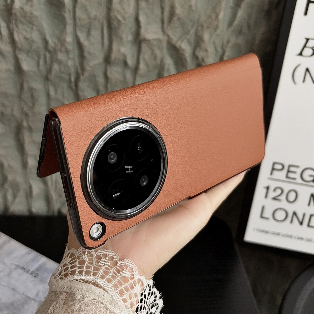 For OPPO Find N6 Minimalist Foldable Full Coverage Flip Leather Phone Case - Grey - EDA009973901B