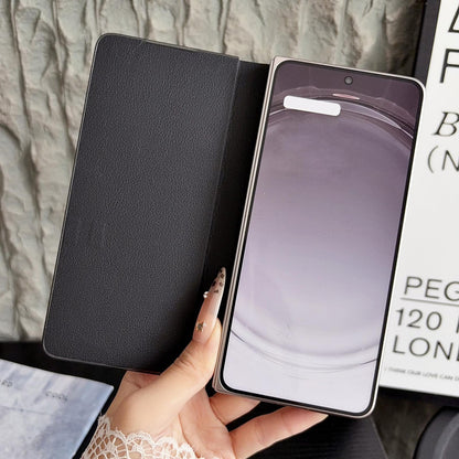 For OPPO Find N6 Minimalist Foldable Full Coverage Flip Leather Phone Case - Mint Green - EDA009973901C