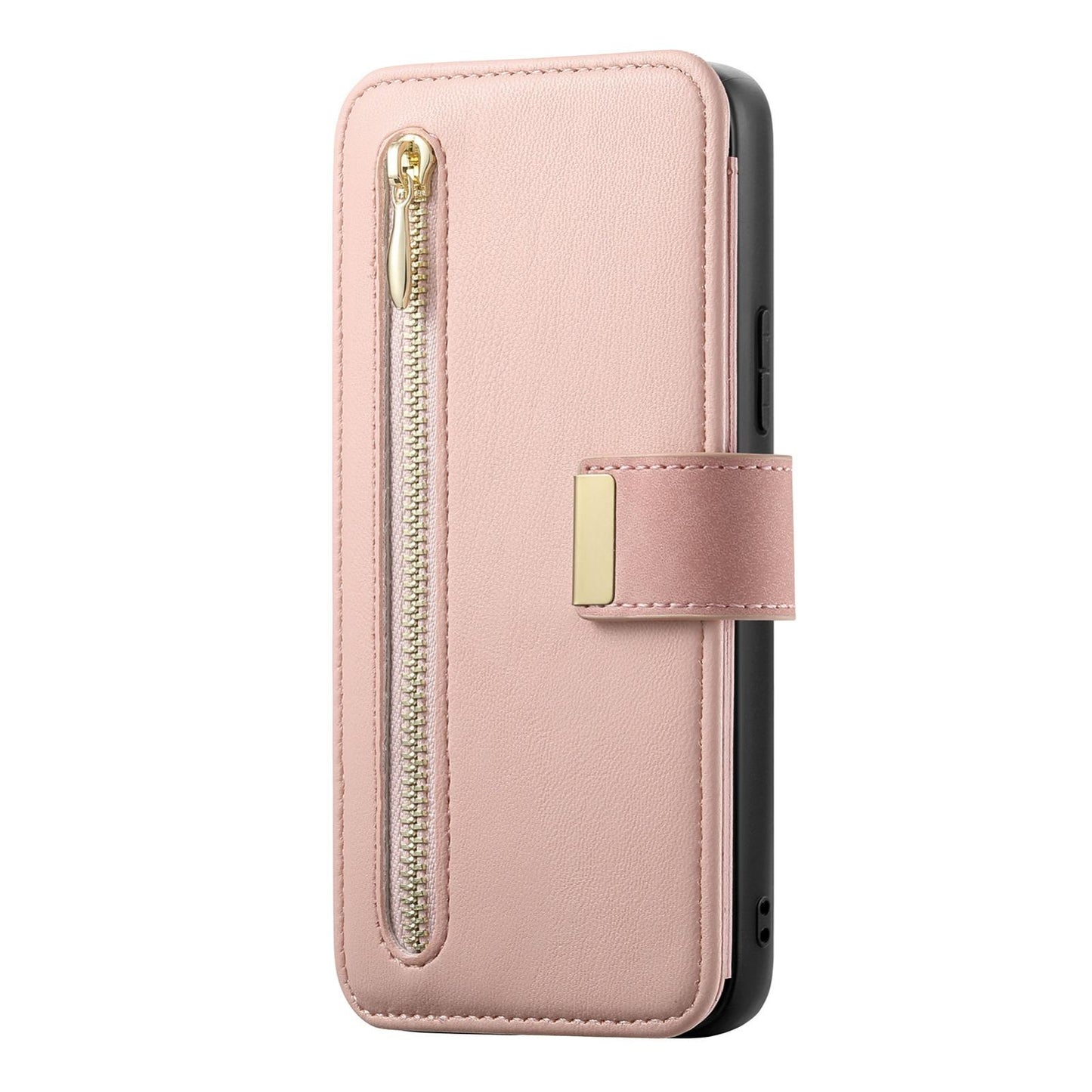For Galaxy M56 5G Ring Zipper Wallet RFID Blocking MagSafe Leather Phone Case(Pink)