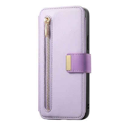 For Galaxy M56 5G Ring Zipper Wallet RFID Blocking MagSafe Leather Phone Case(Purple)